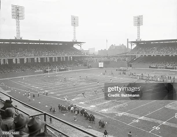 Chicago, Ill.: Roy McKay, Green Bay Packers fullback, kicks off in the second half of the Green Bay Packers -Chicago Cardinals game at Chicago's...