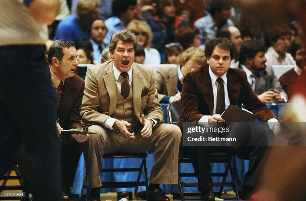 Chuck Daly Yelling from Sidelines