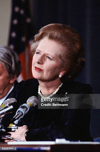 United Nations, NY: Margaret Thatcher addresses United Nations.
