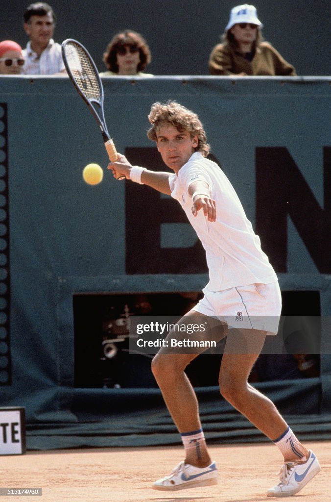 Mats Wilander in Tennis Action