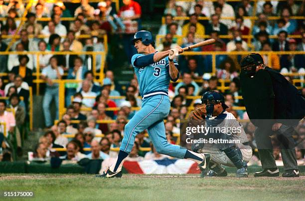 Dave Murphy of the Atlanta Braves is shown during an All Star baseball game in Comiskey Park.