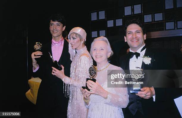 New York, New York: Tony Award winners Tommy Tune , best actor in a musical and best choreography with Tommy Walsh for My One and Only; Natalia...