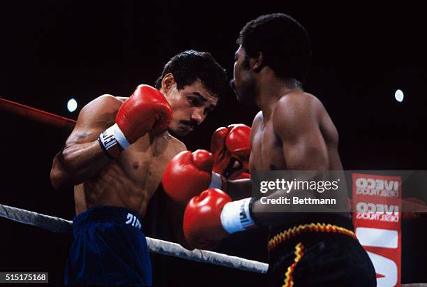 World boxing association junior welterweight champion Aaron Pryor, , landed a blow to the body of Alexis Arguello, , during their title fight. Pryor...