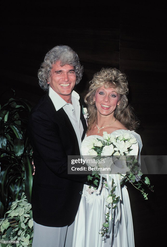 Actor Michael Landon Posing with His Second Wife
