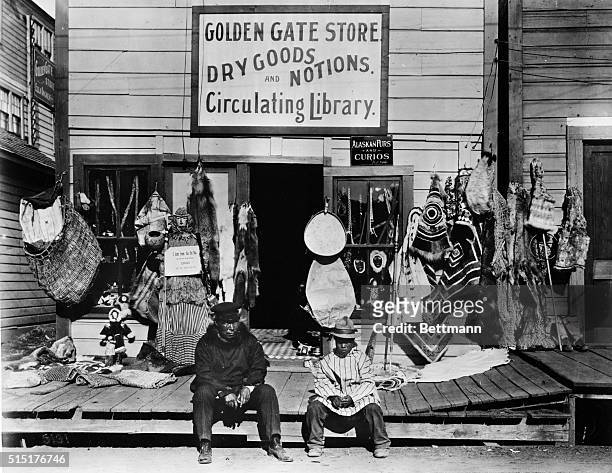 Nome, AK: Gold gate Store selling furs and curios.