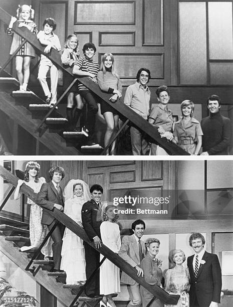 S Brady Bunch family as they appeared in the original 1969-74 series and the 1981 series The Brady Brides.