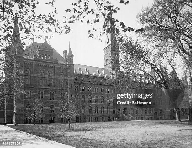 Washington, DC: The Healy Building, part of Georgetown University, the oldest and largest Jesuit college in America, Washington, D.C. Undated...
