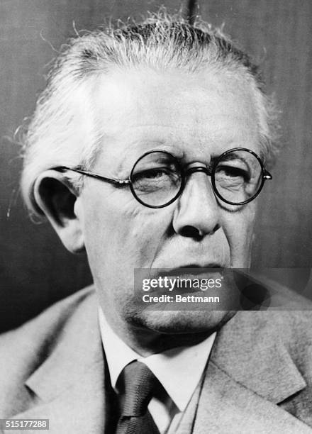 Jean Piaget , Swiss psychologist, explored thought processes, especially in children. Undated photograph.