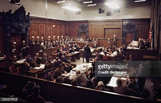 Nuremburg, Germany: General View of the trial of Nazi war criminals.