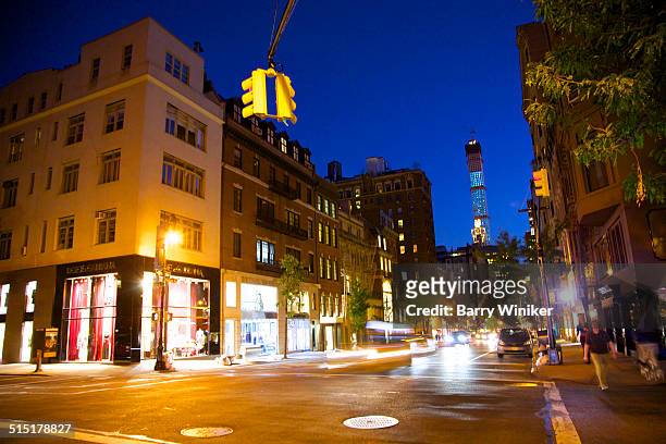 fashion retailers on new york's madison avenue - madison avenue stock pictures, royalty-free photos & images