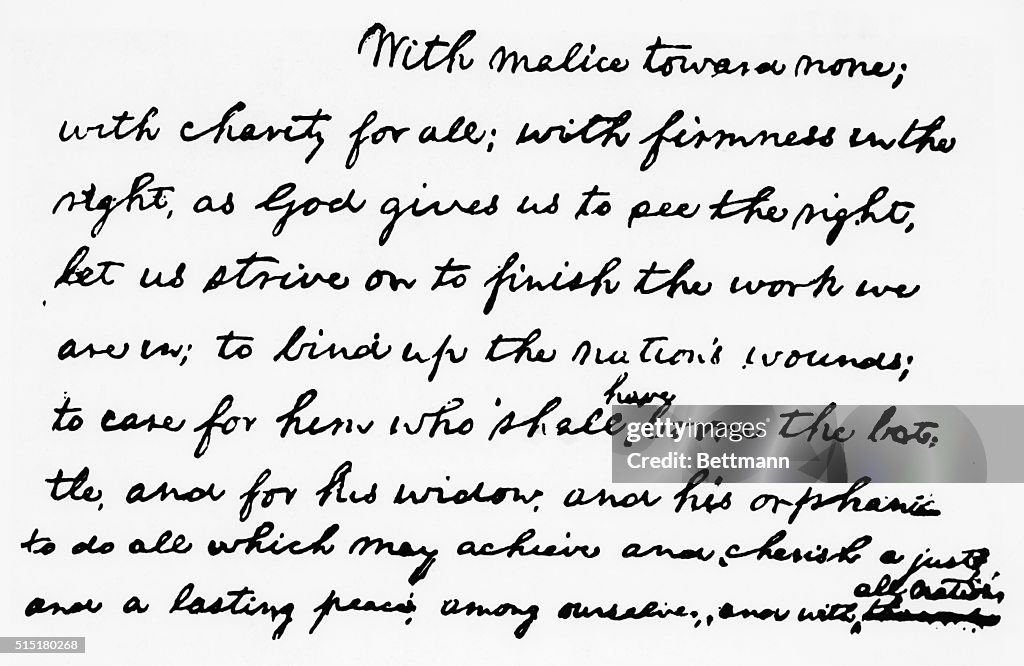 Passage From Abraham Lincoln's Second Inaugural Address