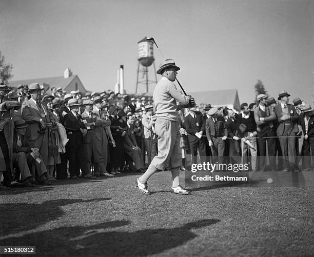 Los Angeles, CA- Well-known golfer Leo Diegel, in a four-way tie for second place at the end of the Los Angeles Open golf tournament. Diegel shot par...