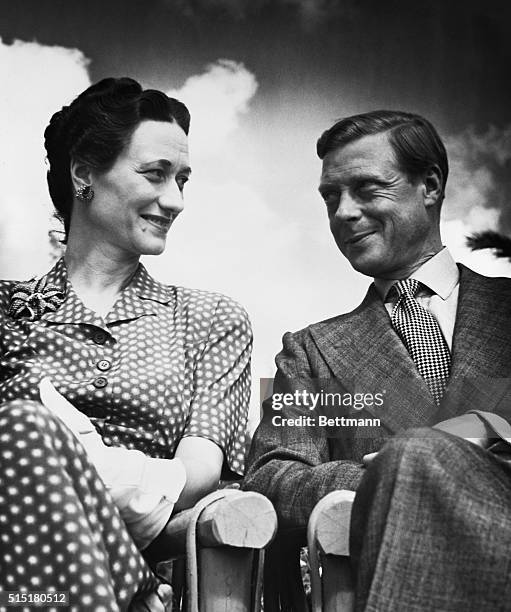 The Duke and Duchess of Windsor seated under an open sky. Undated photograph. BPA2# 2902