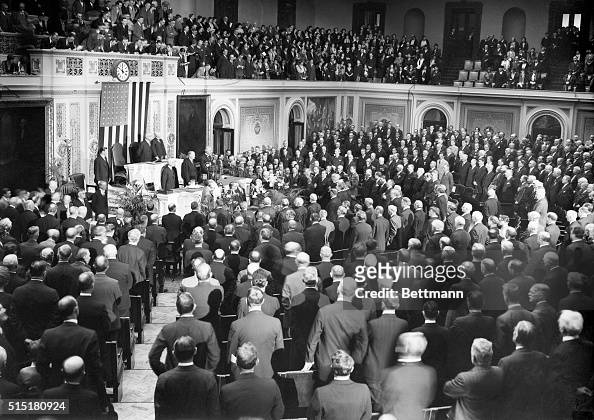 Herbert Hoover Addressing House Joint Session