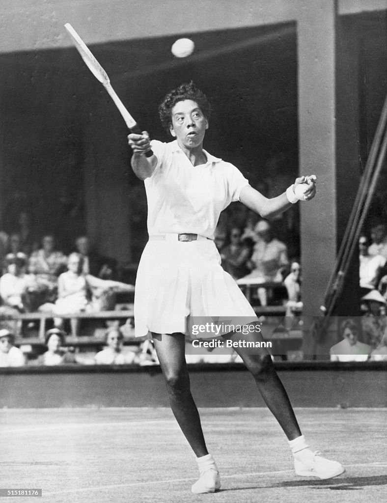 Althea Gibson Playing Tennis