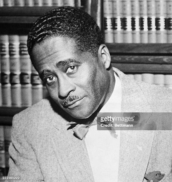 Birmingham, AL- Arthur Shores, attorney for Autherine Lucy, 26. The Negro coed suspended from the University of Alabama, threatened 2/7 to start...