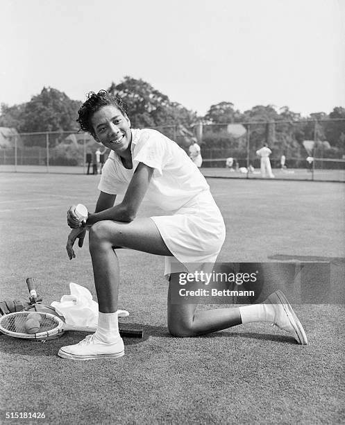 Althea Gibson, early in her tennis career, preparing to work out at the West Side Tennis Club in Forest Hills, in 1950. In seven years time, Gibson...