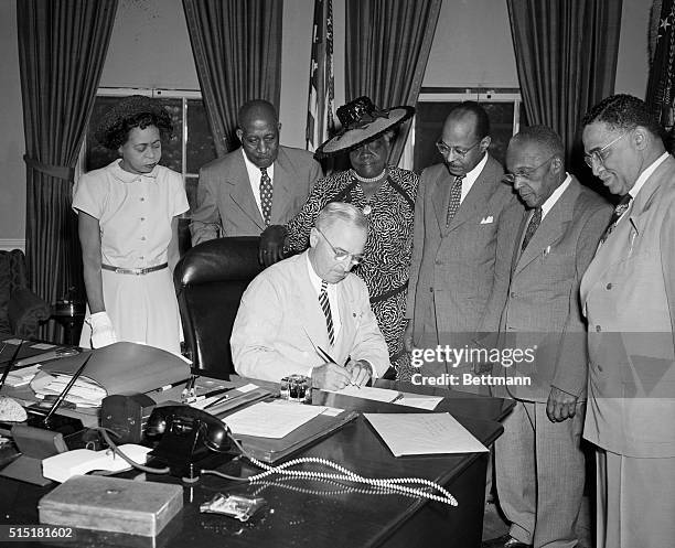 President Harry Truman proclaims February 1st, the anniversary of the passage of the 13th Amendment to the Constitution , as "National Freedom Day"....