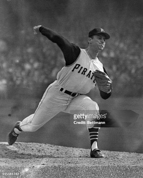 Pittsburgh, PA: Photo shows the seventh game of the World Series between the New York Yankees and the Pittsburgh Pirates. Vernon Law, Pittsburgh...