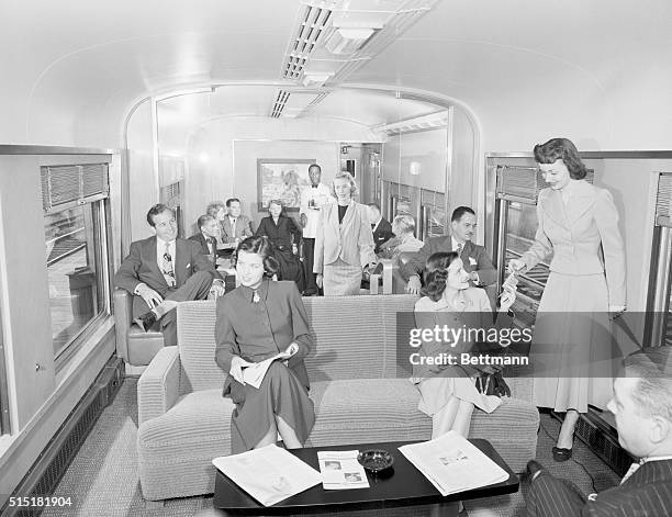 New York, NY- This is the observation car of the new Twentieth Century Limited, which was shown to the public for the first time September 9th during...