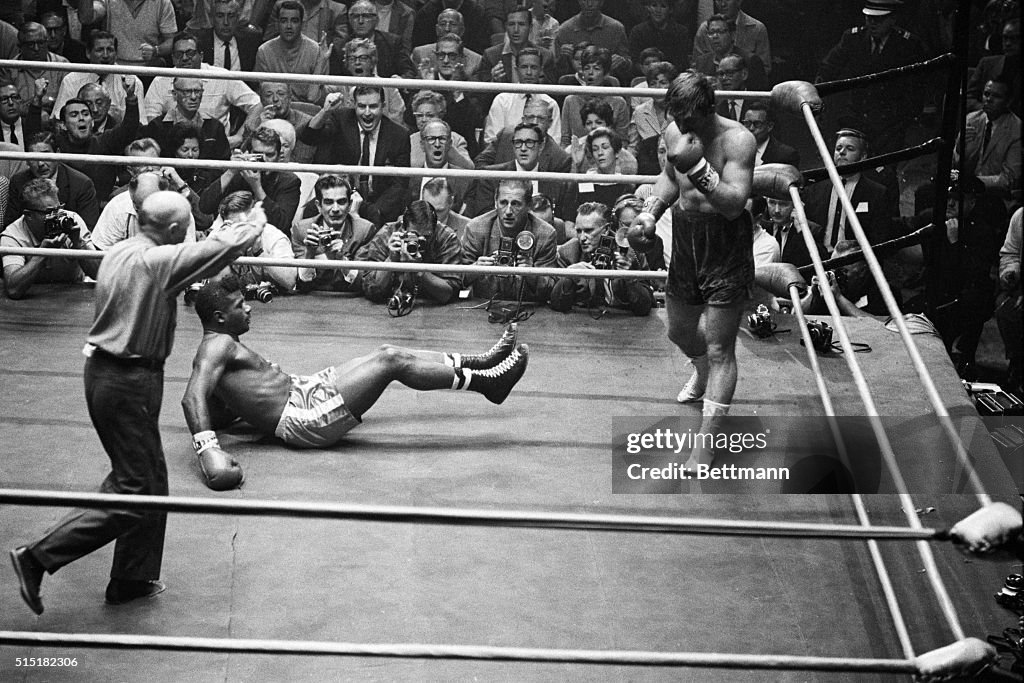 Floyd Patterson Lying on Canvas