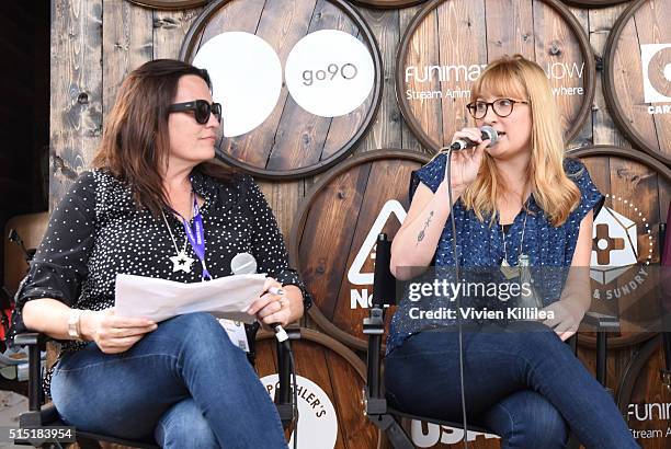 Co-founder of Smart Girls Meredith Walker and Social Activist and Elementary School teacher Emily Smith and VP of SaaS speak at the Powerpuff & Smart...