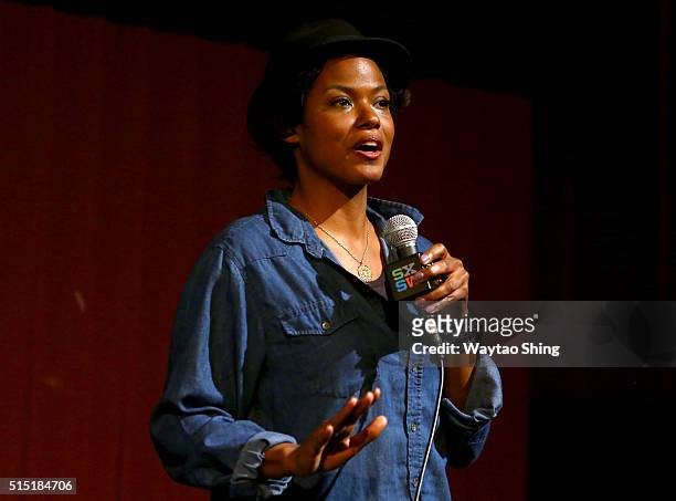 Actress Cassandra Freeman speaks onstage during the premiere of "Long Nights Short Mornings" during the 2016 SXSW Music, Film + Interactive Festival...