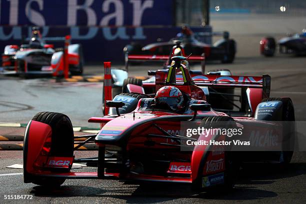 Loic Duval of France and Dragon Racing competes during the Mexico City Formula E Championship 2016 at Autodromo Hermanos Rodriguez on March12, 2016...