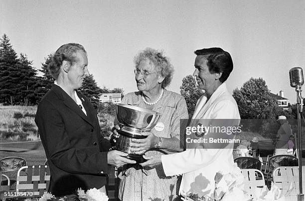 Newton, MA- Miss Margaret Curtis , co-donor of the Curtis Cup, which symbolizes the women's amateur team competition between England and America,...