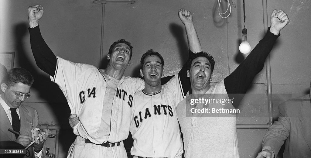 New York Giants Celebrating Playoff Victory