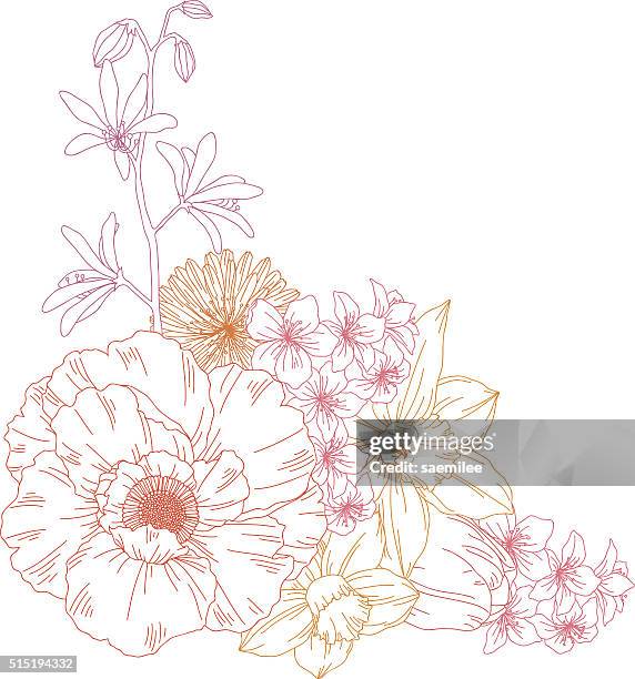 ilustrações de stock, clip art, desenhos animados e ícones de flores - ramo-de-flores