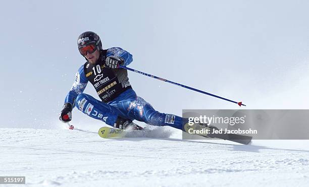 Jake Zamansky of the USA powers through a turn during the Gold Cup Giant Slalom in Park City, Utah. DIGITAL IMAGE Mandatory Credit: Jed...