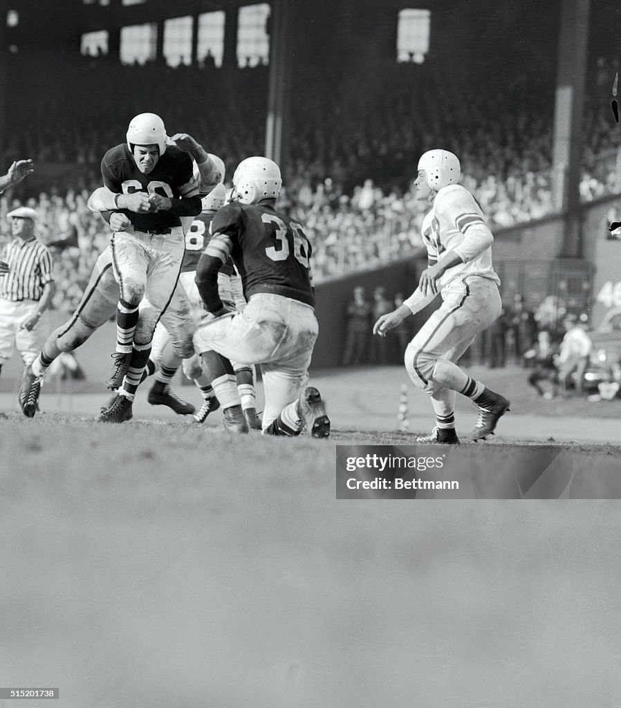 Otto Graham Being Hit During Game