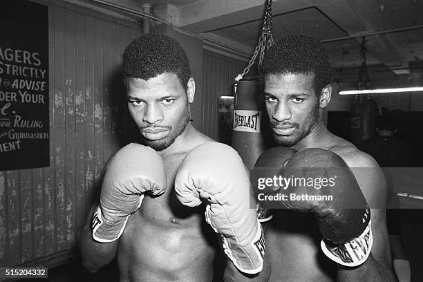 New York, New YorkThe Brothers Spinks -- of St. Louis, MO, as they work out and pose for photos at Gleason's Gym, NYC. Michael , Leon .