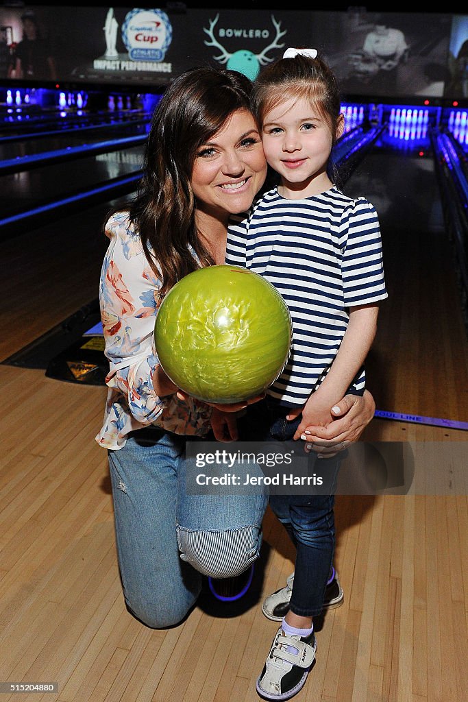 Tiffani Thiessen Hosts Grand Opening Of Bowlero Woodland Hills