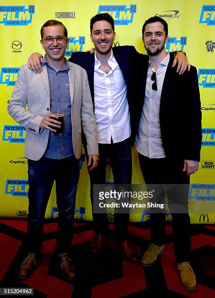 Writer/director Chadd Harbold, producer Dan Berk and Producer Robert Olsen attend the premiere of "Long Nights Short Mornings" during the 2016 SXSW...