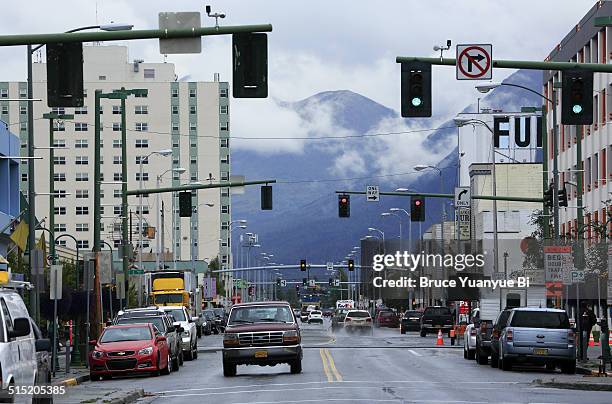 4th avenue - anchorage alaska stock pictures, royalty-free photos & images