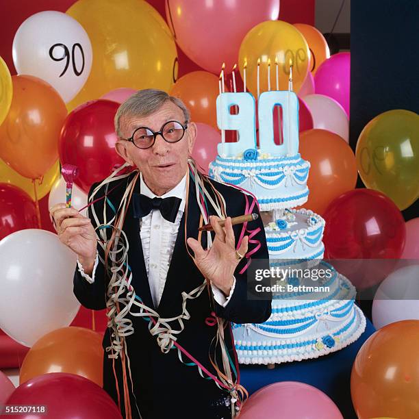 Entertainer George Burns on his 90th Birthday.
