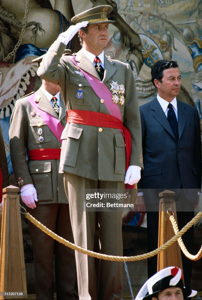 King Juan Carlos of Spain Saluting
