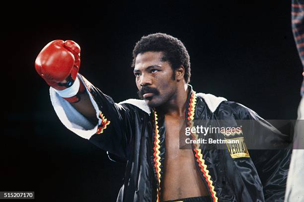 World boxing association junior welterweight champion Aaron Pryor, landed a blow to the body of Alexis Arguello, during their title fight. Pryor...