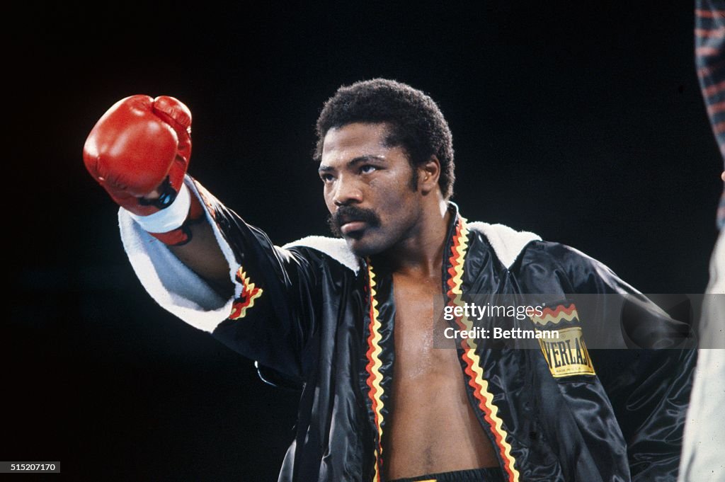 Aaron Pryor in Boxing Robe and Gloves