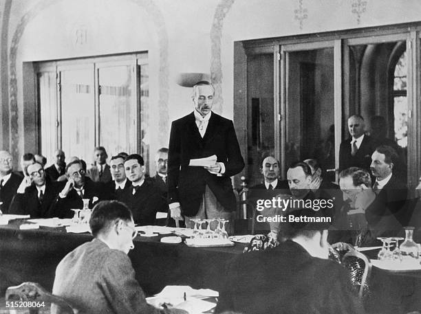 Thirty Nations Discuss Refugee Problems. Evian Les Bains, France: Photo shows Lord Winterton, chancellor of the Duchy of Lancaster, leader of the...