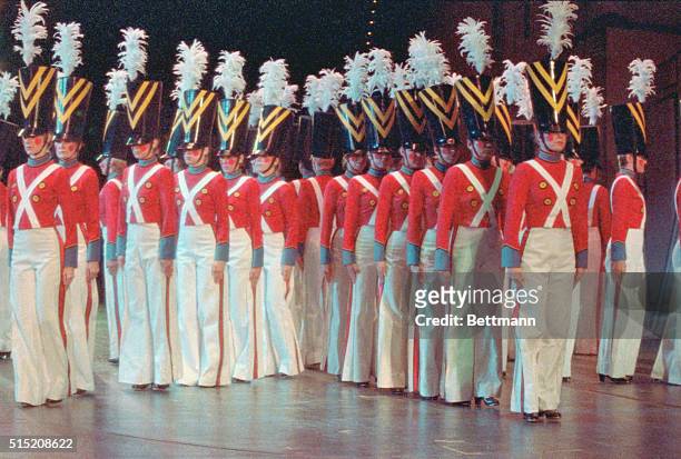 New York: Dressed as toy soldiers, the Radio City Music Hall's Rockettes fan out on the stage of New York City's art-deco entertainment palace during...