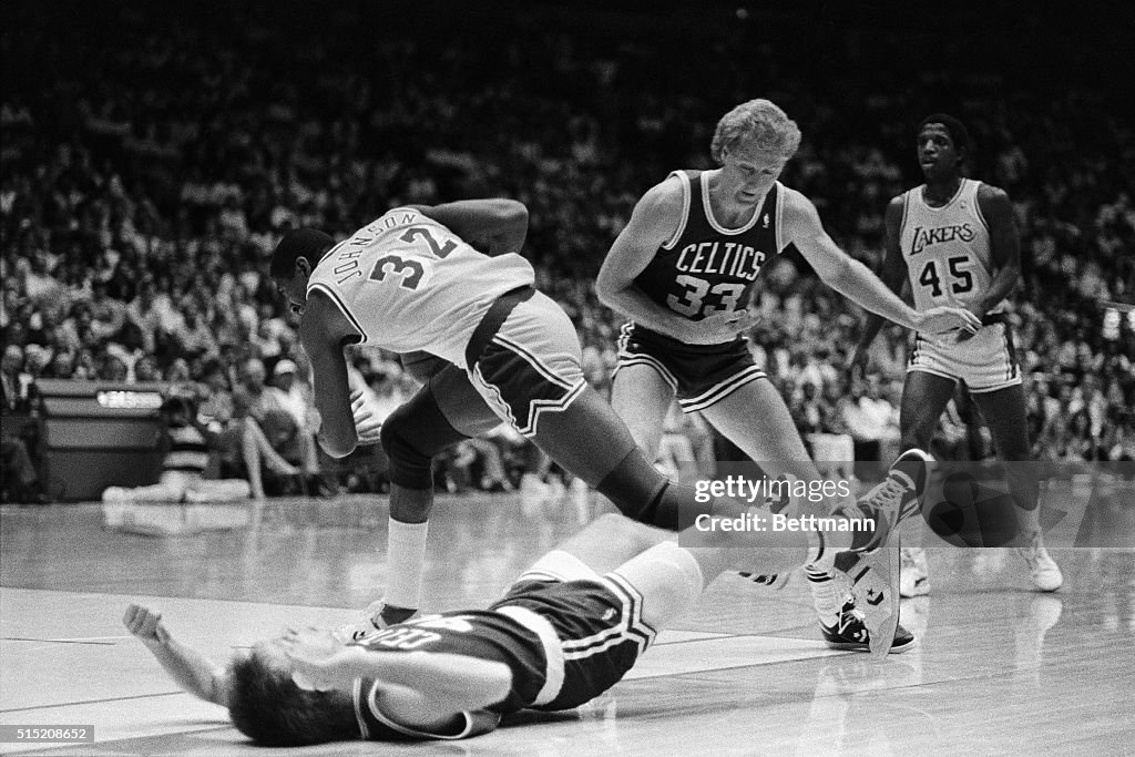 James Worthy and Greg Kite in Rough Play