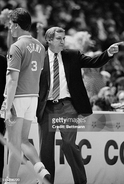 Landover, MD.: North Carolina head coach Dean Smith and N.C. State coach Jim Valvano will go head to head for the ACC Tournament championship after...