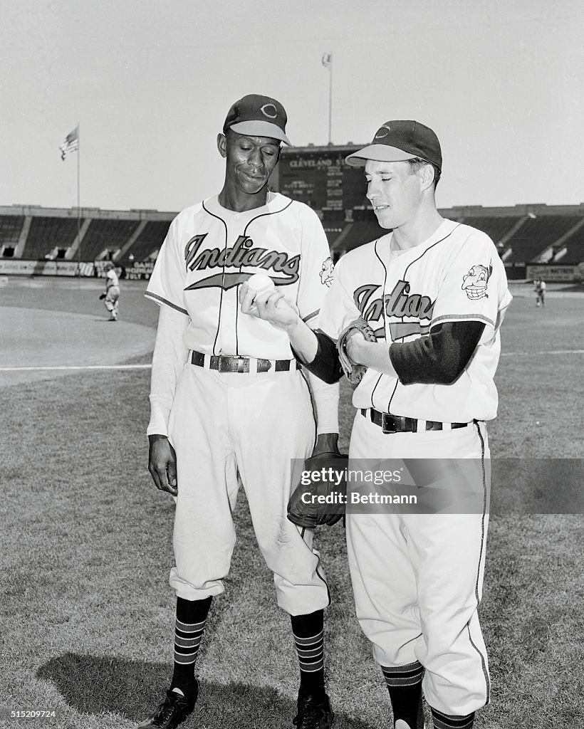 Bob Feller and Satchel Paige Discussing Pitching
