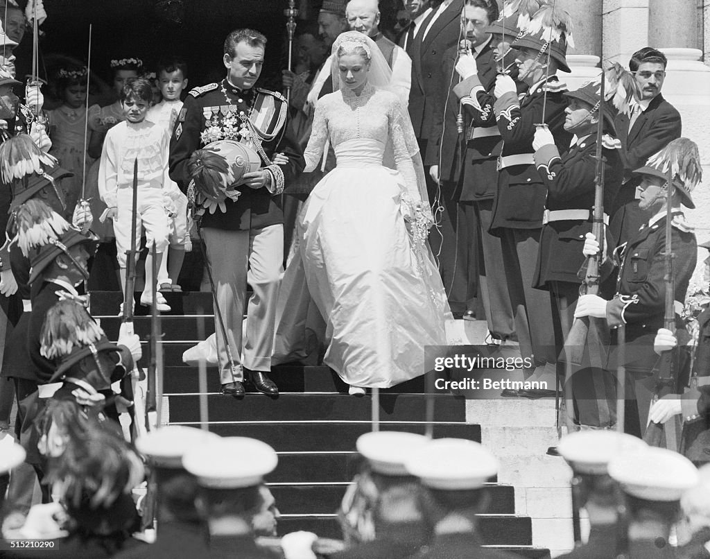 Prince Rainier and Grace Kelly after Wedding