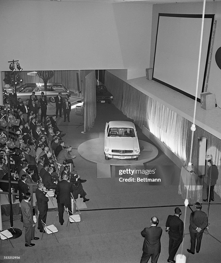 Press At Unveiling Of New Ford Mustang