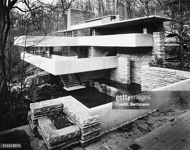 House in Bear Run, Pennsylvania designed by architect Frank Lloyd Wright for Edgar Kaufmann