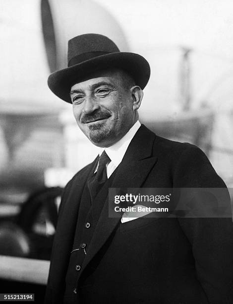 Dr. Chaim Weizman 1874-1952, first President of Israel . Undated photograph of him smiling at the camera.